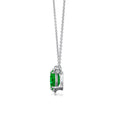 Emerald-Oval Lab-Grown Emerald Toi et Moi Pendant Moissanite Accents Necklace