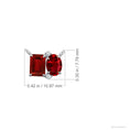 Emerald-Oval Lab-Grown Ruby Toi et Moi Pendant Moissanite Accents Necklace