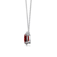 Emerald-Oval Lab-Grown Ruby Toi et Moi Pendant Moissanite Accents Necklace