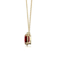 Emerald-Oval Lab-Grown Ruby Toi et Moi Pendant Moissanite Accents Necklace