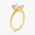 Load image into Gallery viewer, Emerald Cut Moissanite Engagement Ring with Pavé Band

