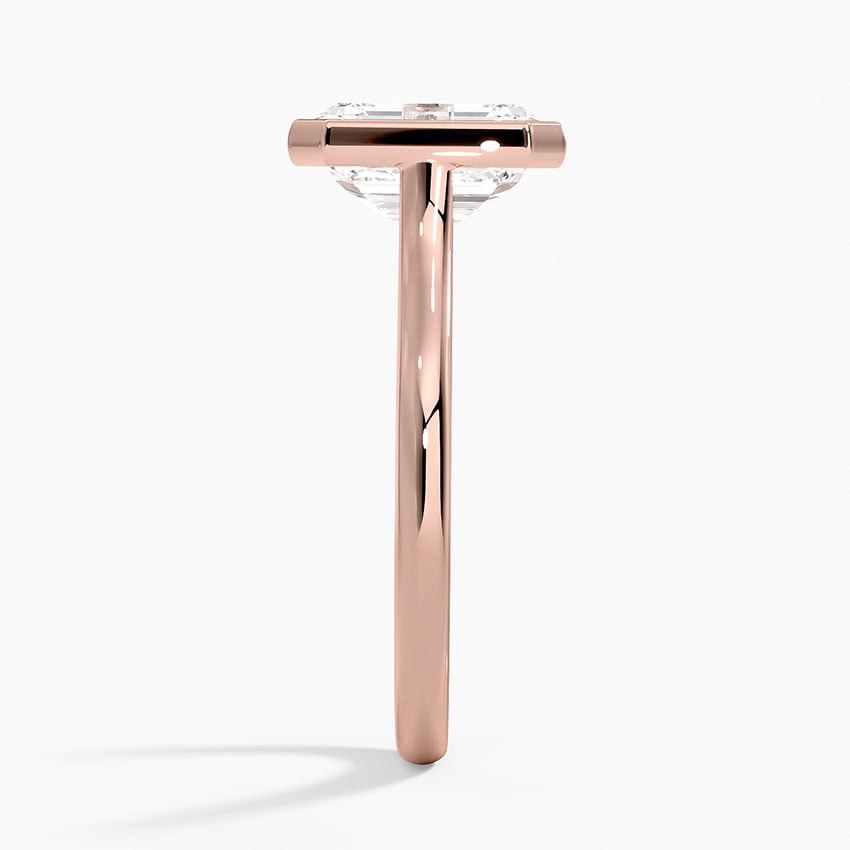 Emerald Cut Bezel Moissanite Engagement Ring