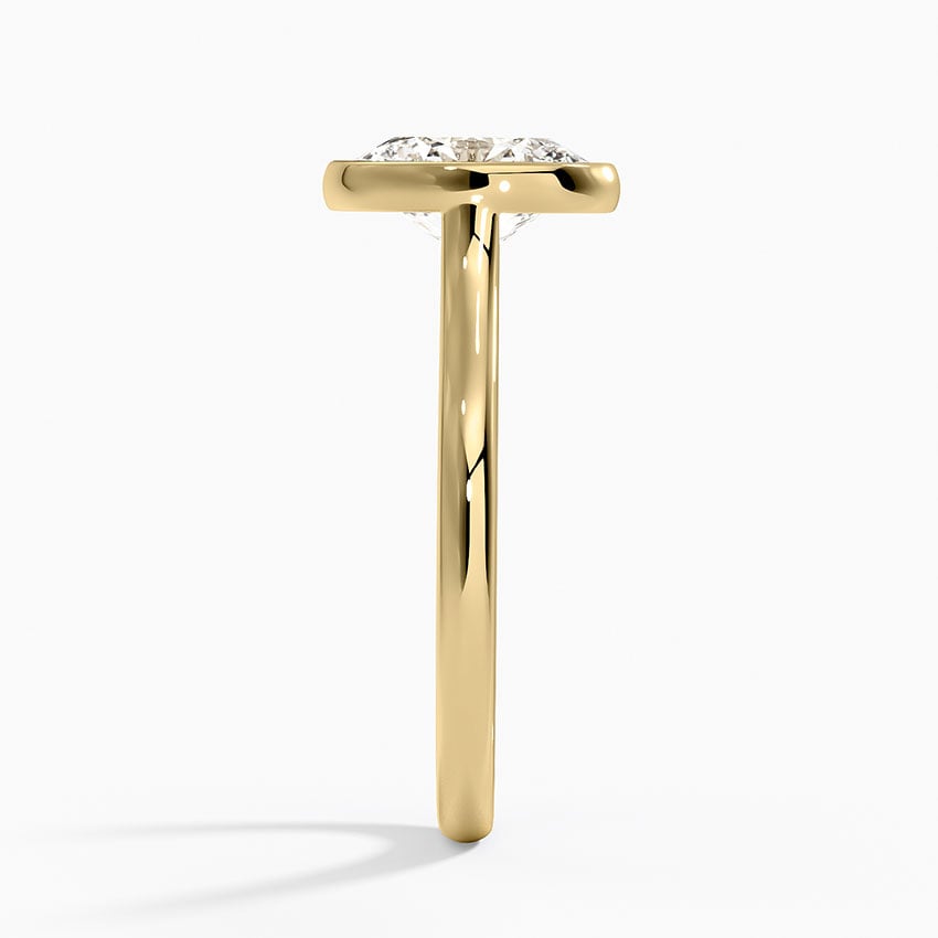 Oval Cut Bezel Moissanite Engagement Ring