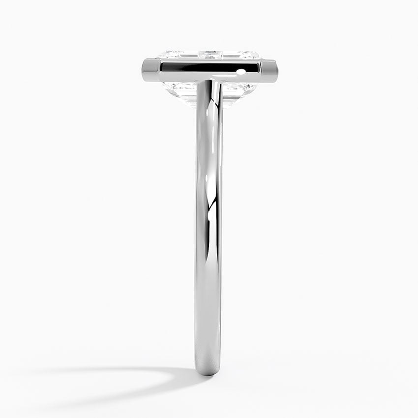 Emerald Cut Bezel Moissanite Engagement Ring