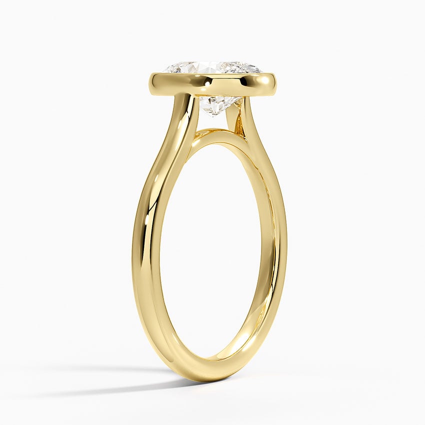 Oval Cut Bezel Moissanite Engagement Ring