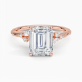 Emerald Cut Floral-Inspired Engagement Ring