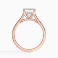 Load image into Gallery viewer, Emerald Cut Hidden Halo Moissanite Engagement Ring

