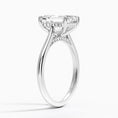 Load image into Gallery viewer, Emerald Cut Hidden Halo Moissanite Engagement Ring
