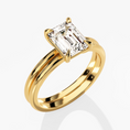 Load image into Gallery viewer, Emerald Cut Solitaire Moissanite Bridal Set
