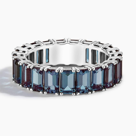 9CT Eternity Lab Alexandrite Wedding Band