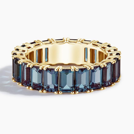 9CT Eternity Lab Alexandrite Wedding Band