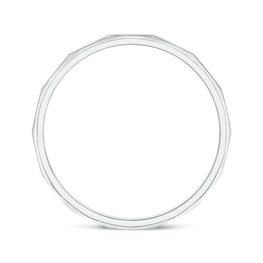 Faceted Polished Classic Women's Wedding Band - 2.0 mm