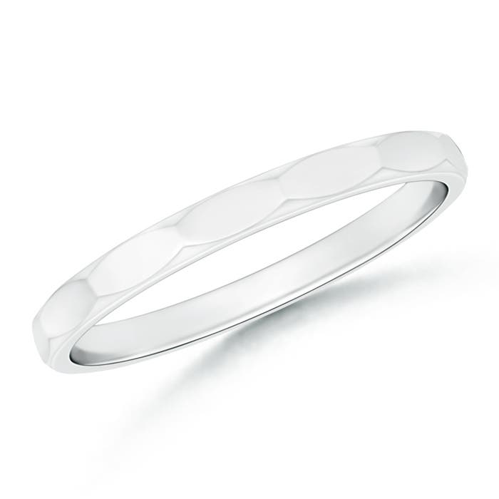 Faceted Polished Classic Women's Wedding Band - 2.0 mm