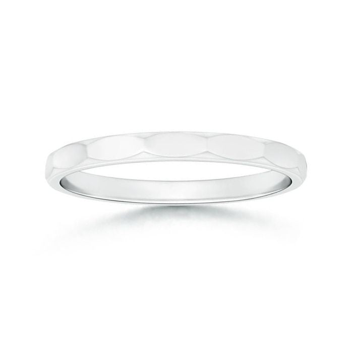 Faceted Polished Classic Women's Wedding Band - 2.0 mm