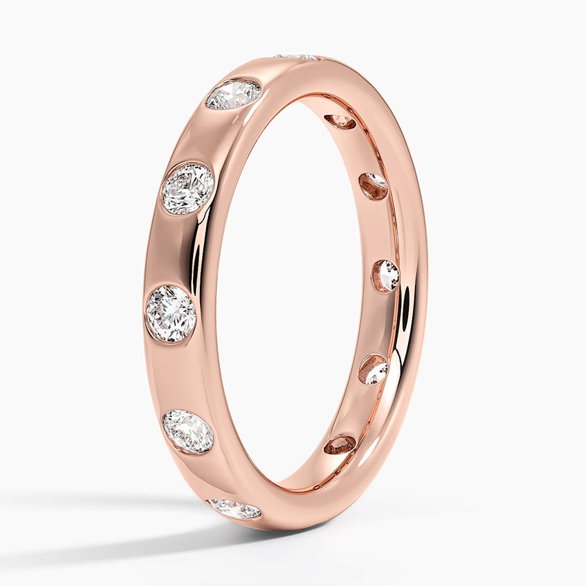 Fancy Round Moissanite Eternity Wedding Band-3.2 mm