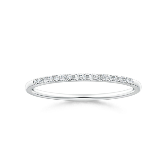 Fishtail-Set Moissanite Semi Eternity Wedding Band-1.8 mm