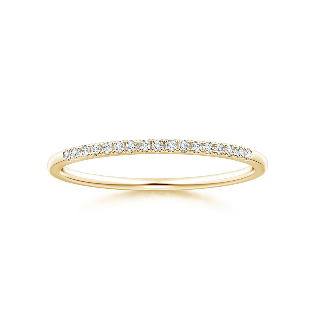 Fishtail-Set Moissanite Semi Eternity Wedding Band-1.8 mm