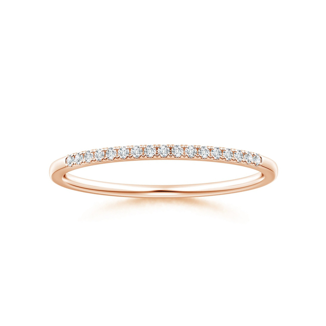 Fishtail-Set Moissanite Semi Eternity Wedding Band-1.8 mm