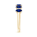 Five Stone Lab-Grown Blue Sapphire with Moissanite Wedding Band