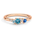Load image into Gallery viewer, Five-Stone Lab Grown Gemstone with Moissanite Promise Ring
