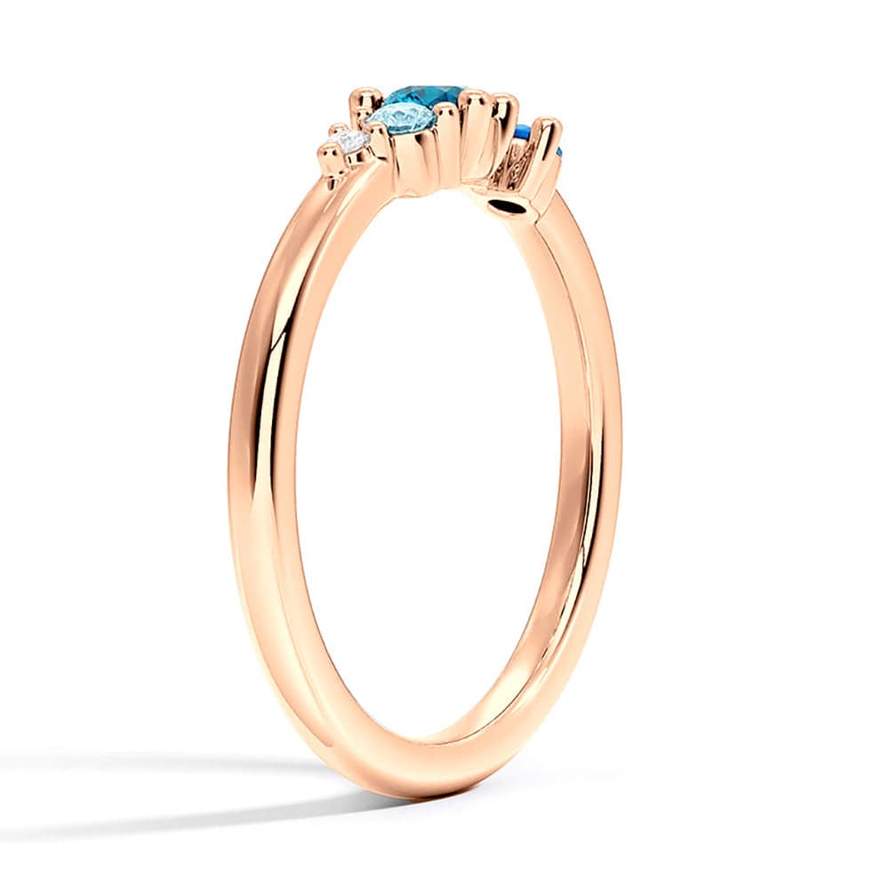 Five-Stone Lab Grown Gemstone with Moissanite Promise Ring