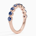 Floating Lab Blue Sapphire Half Eternity Wedding Band
