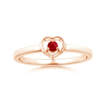 Floating Centre Heart Lab-Created Ruby Promise Ring