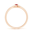 Floating Centre Heart Lab-Created Ruby Promise Ring