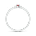 Floating Centre Heart Lab-Created Ruby Promise Ring