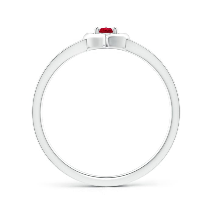 Floating Centre Heart Lab-Created Ruby Promise Ring