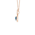 Floating Centre London Blue Topaz Pendant with Moissanite Accents Necklace