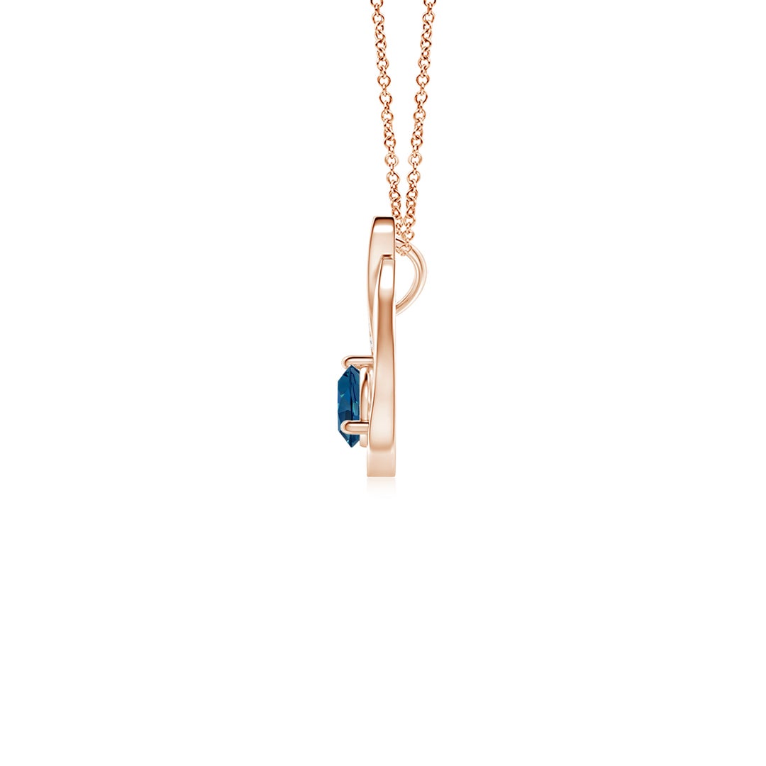 Floating Centre London Blue Topaz Pendant with Moissanite Accents Necklace
