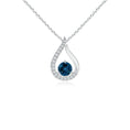 Floating Centre London Blue Topaz Pendant with Moissanite Accents Necklace