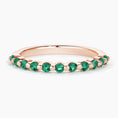 Round Lab Emerald Half Eternity Wedding Band