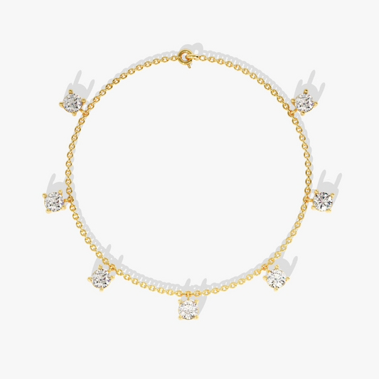 Floating Moissanite Charm Bracelet