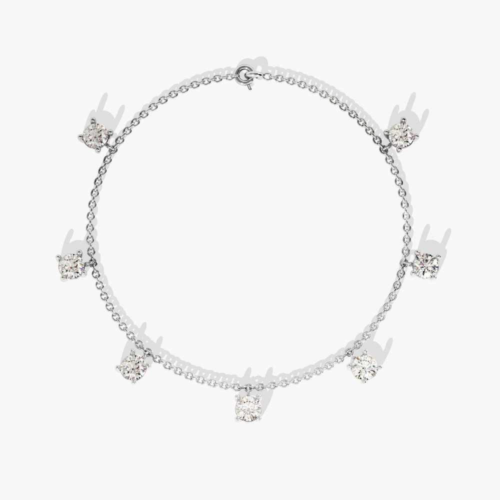 Floating Lab Grown Diamond Charm Bracelet