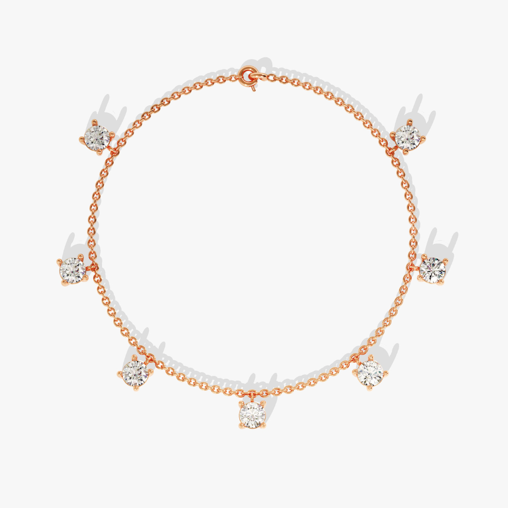 Floating Lab Grown Diamond Charm Bracelet