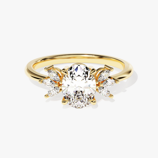 Flora Oval Moissanite Engagement Ring