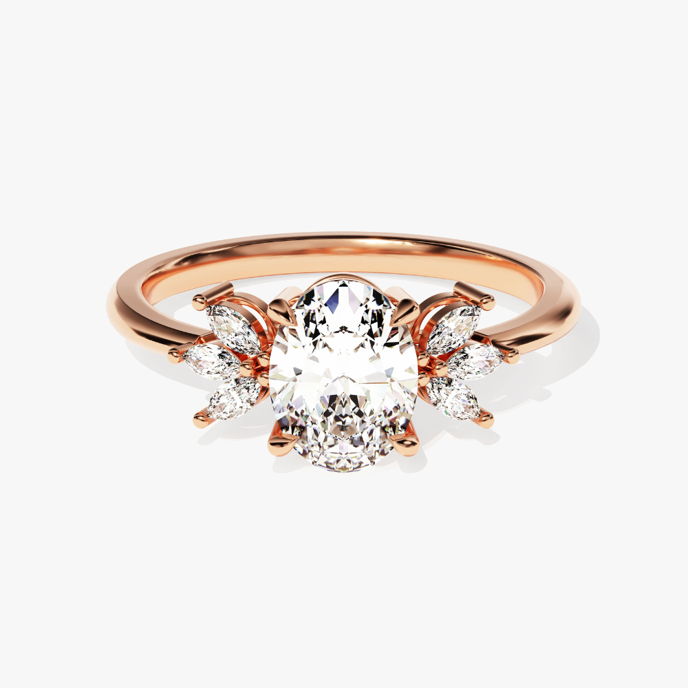 Flora Oval Moissanite Engagement Ring