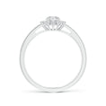 Floral Halo Moissanite with Pavé Accents Promise Ring
