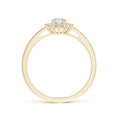 Floral Halo Moissanite with Pavé Accents Promise Ring