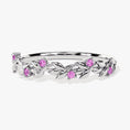 Load image into Gallery viewer, Floral Vine Pink Tourmaline Wedding Band-1.5 mm
