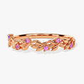 Load image into Gallery viewer, Floral Vine Pink Tourmaline Wedding Band-1.5 mm

