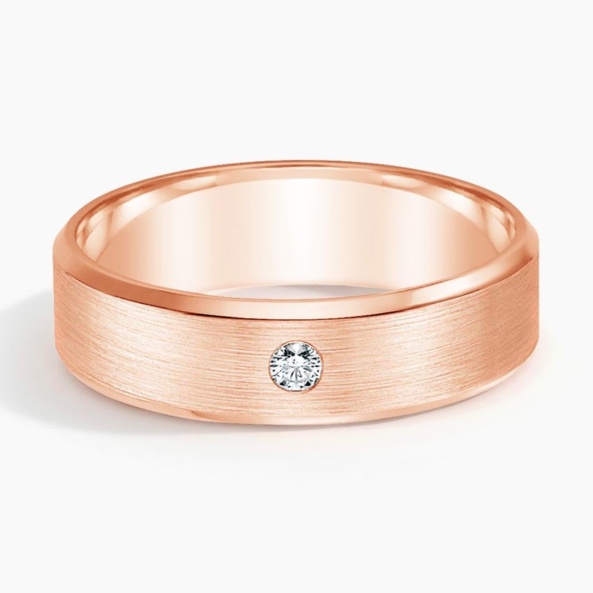 6.0 mm Flush-Set Moissanite Matte Men’s Wedding Band