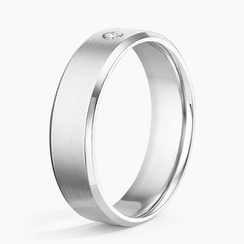 6.0 mm Flush-Set Moissanite Matte Men’s Wedding Band