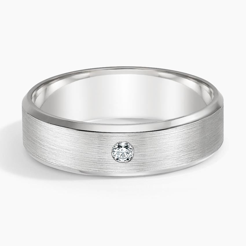 6.0 mm Flush-Set Moissanite Matte Men’s Wedding Band
