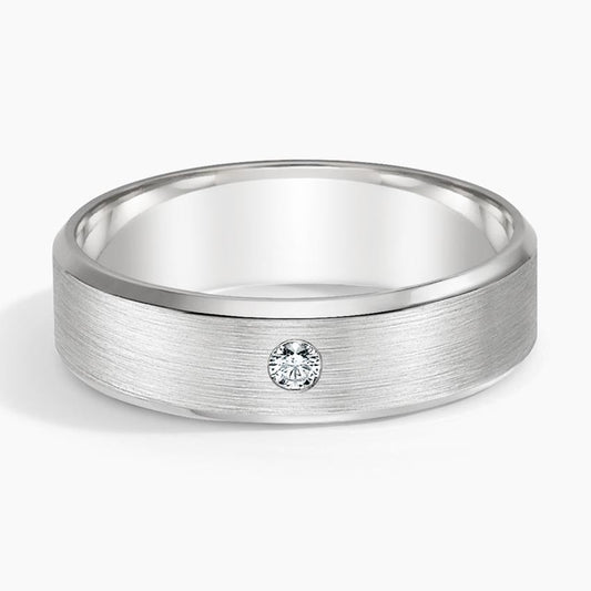 6.0 mm Flush-Set Moissanite Matte Men’s Wedding Band