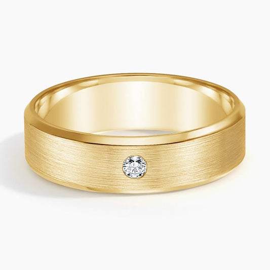 6.0 mm Flush-Set Moissanite Matte Men’s Wedding Band