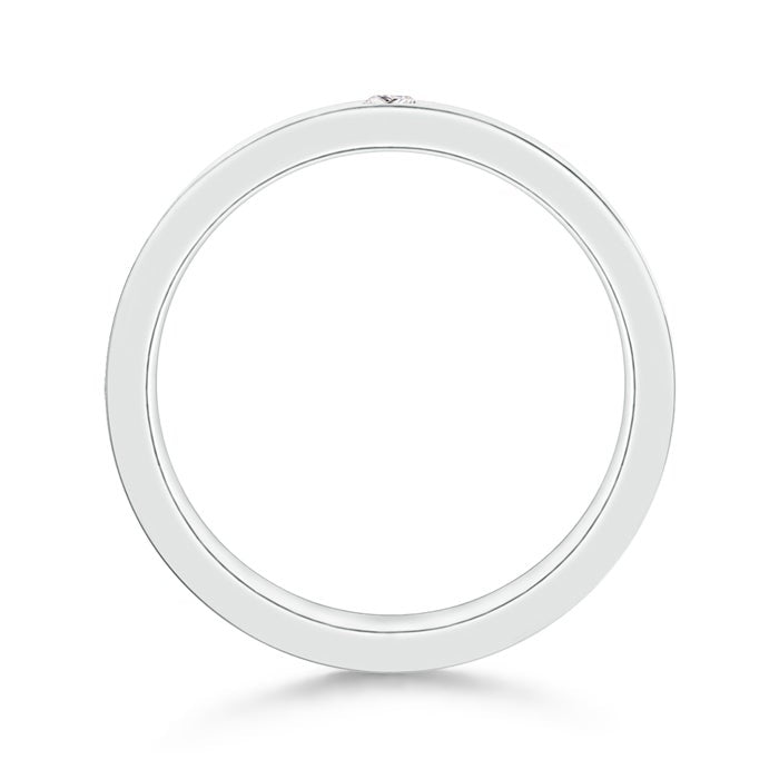 Flush Setting Princess-Cut Moissanite Men’s Wedding Band-6.0 mm