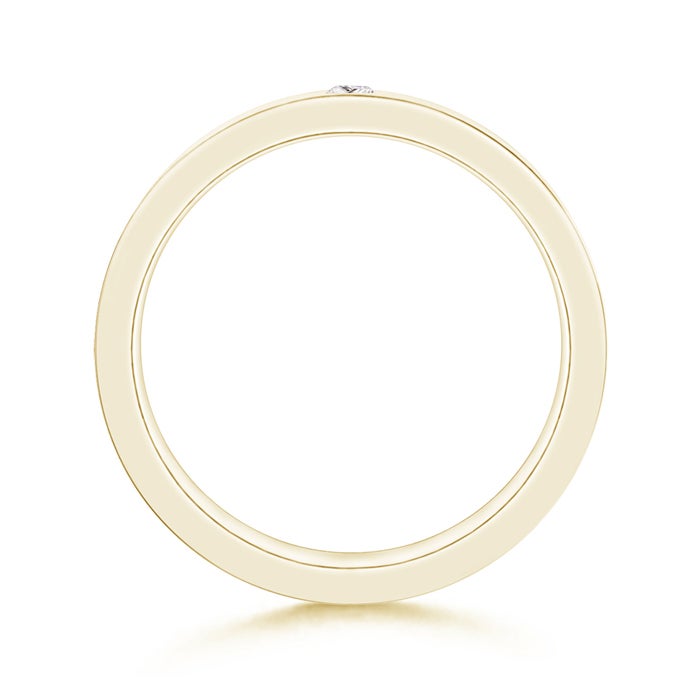 Flush Setting Princess-Cut Moissanite Men’s Wedding Band-6.0 mm